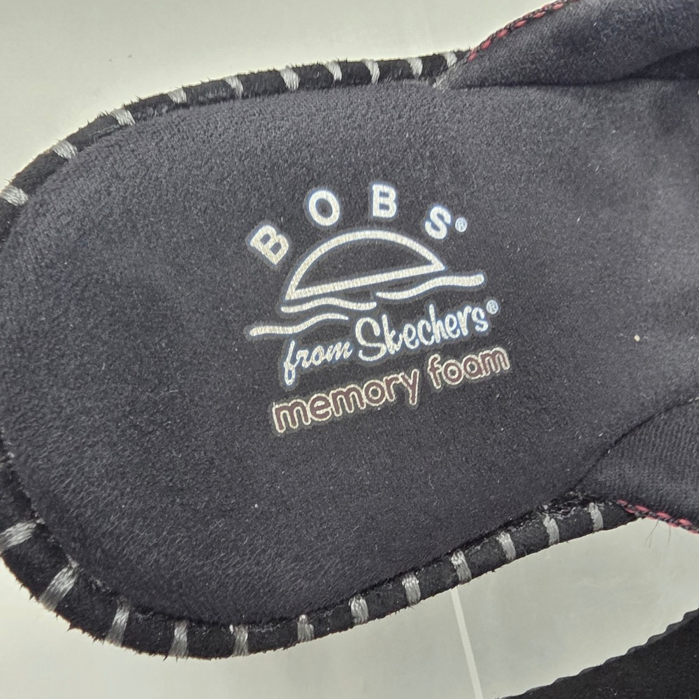 Skechers BOBS Ice Angel Womens 8.5 Black Memory Foam Platform Slipper 114560 - Picture 9 of 16